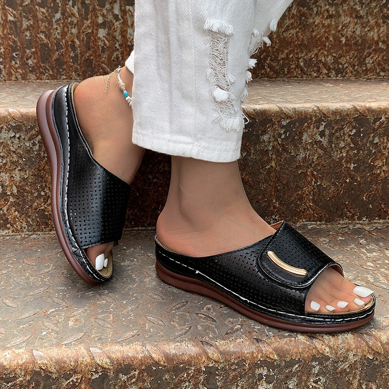 Hollow Velcro Design Sandals