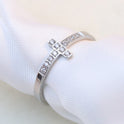 Diamond Steel Cross Ring