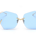flat lens polygonal sunglasses