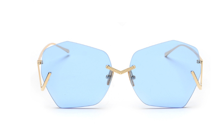 flat lens polygonal sunglasses