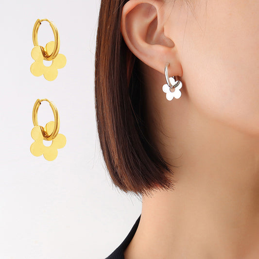 Stainless Steel Flower Earrings