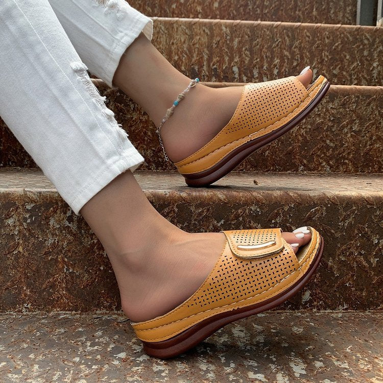Hollow Velcro Design Sandals