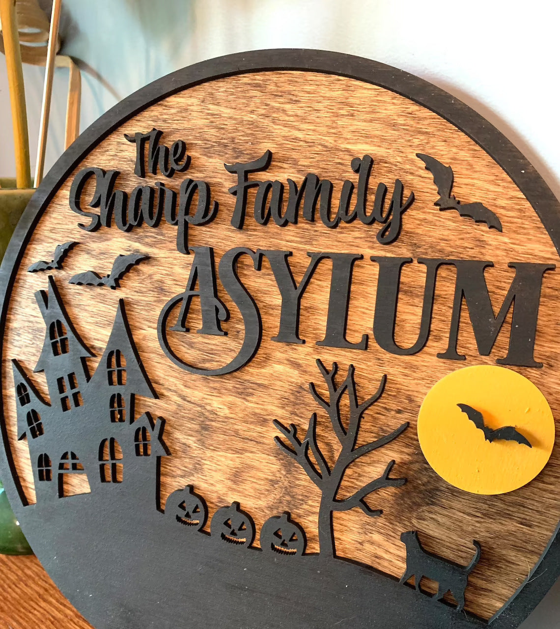 Personalized Halloween Home Decor | Custom Wood Sign — Spooky Season Decoration