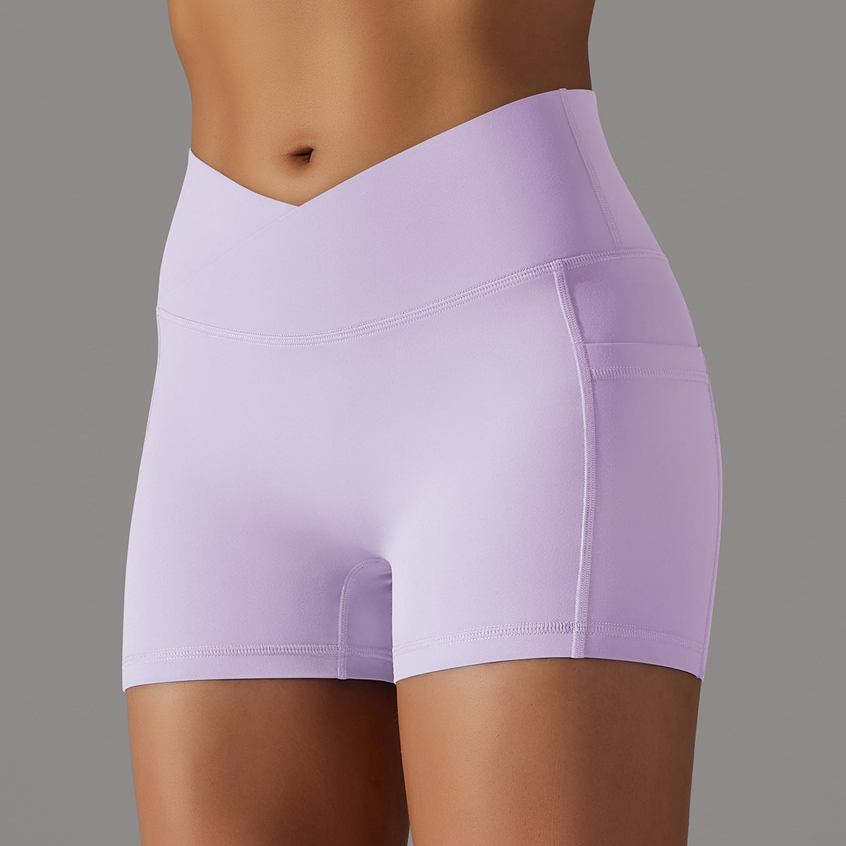 Women's High Waist Yoga Shorts with Phone Pocket | Moisture-Wicking Fitness Pants