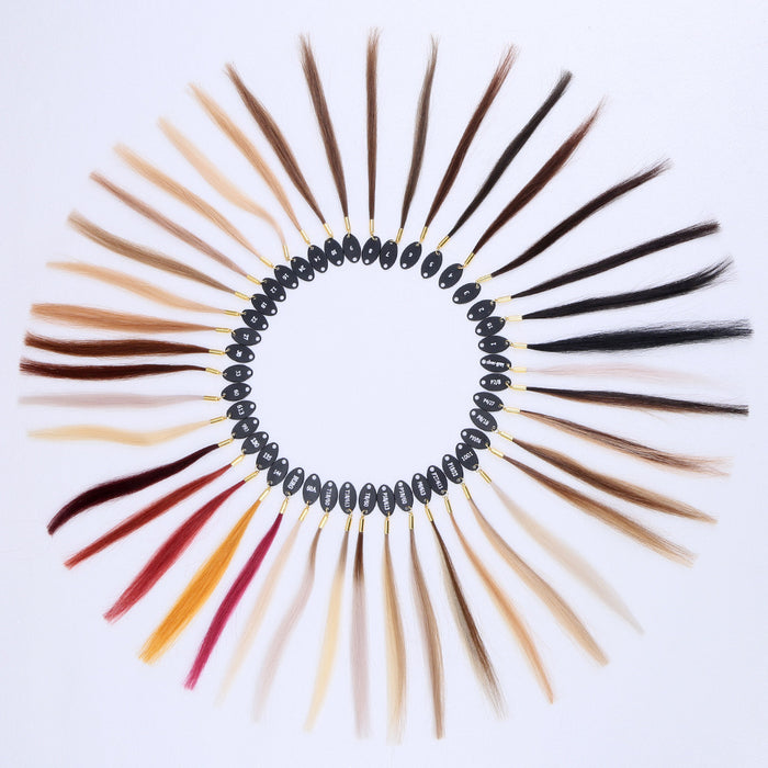 Professional Hair Colour Swatch Board | Hand-Woven Human Hair Colour Chart — 31, 42 or 48 Shades