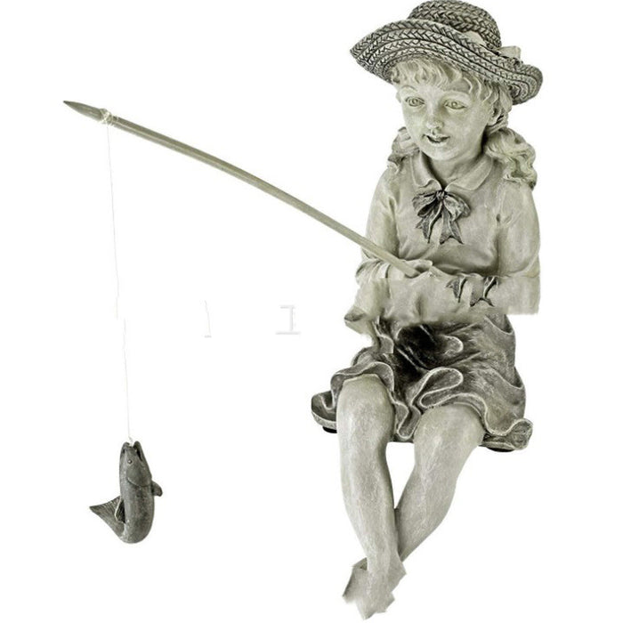 New Product Little Girl Fishing Resin Ornaments