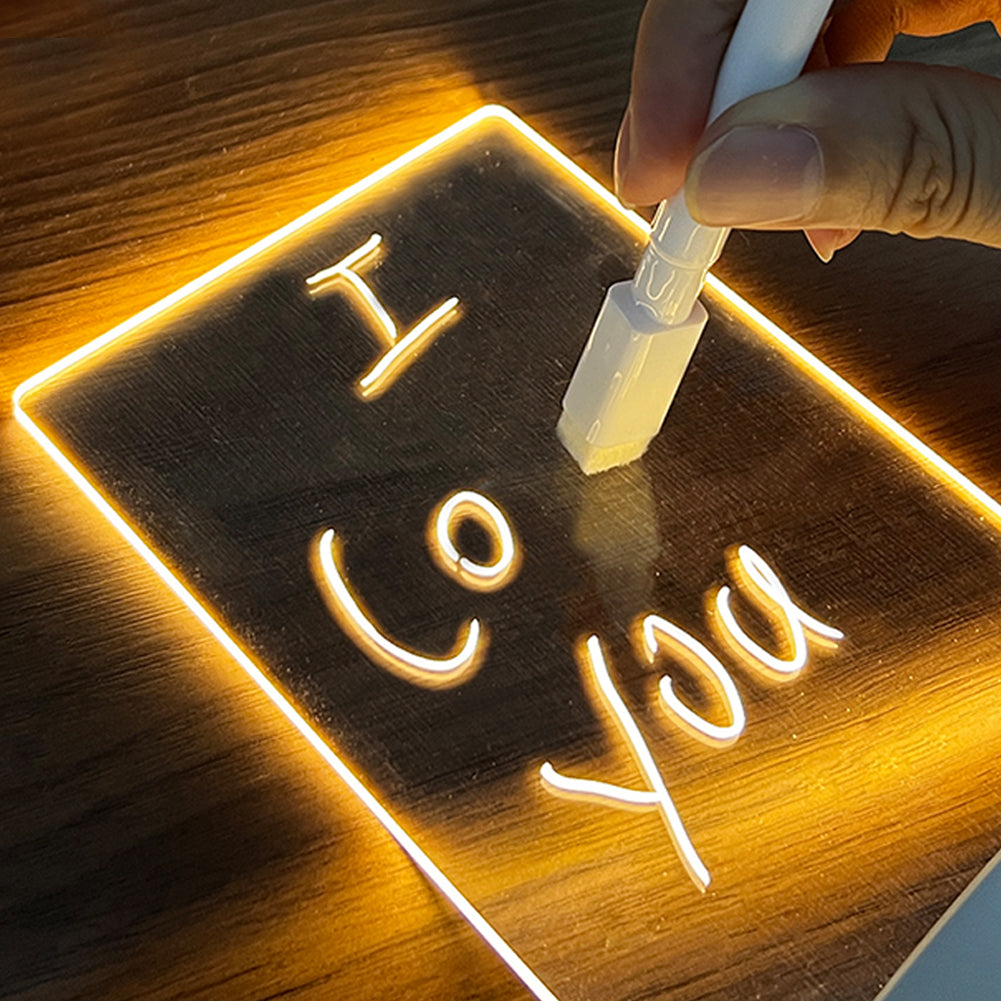 Creative LED Note Board Night Light | USB Message Board with Pen — Holiday Gift