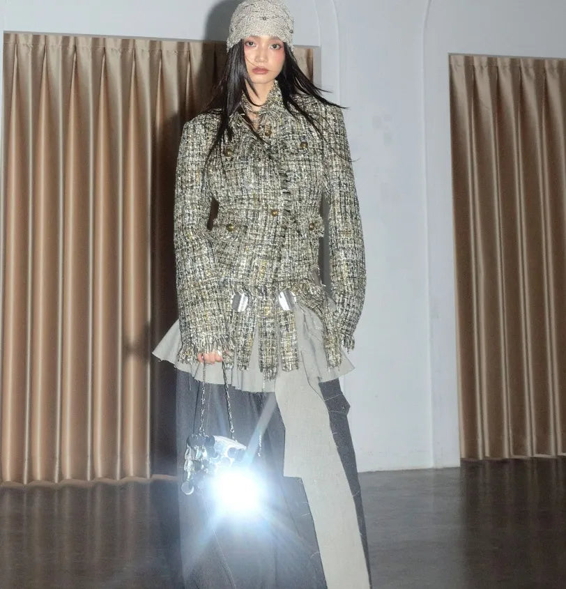Artists Deconstructed Fringed Raw-edged Chanel-style Jacket