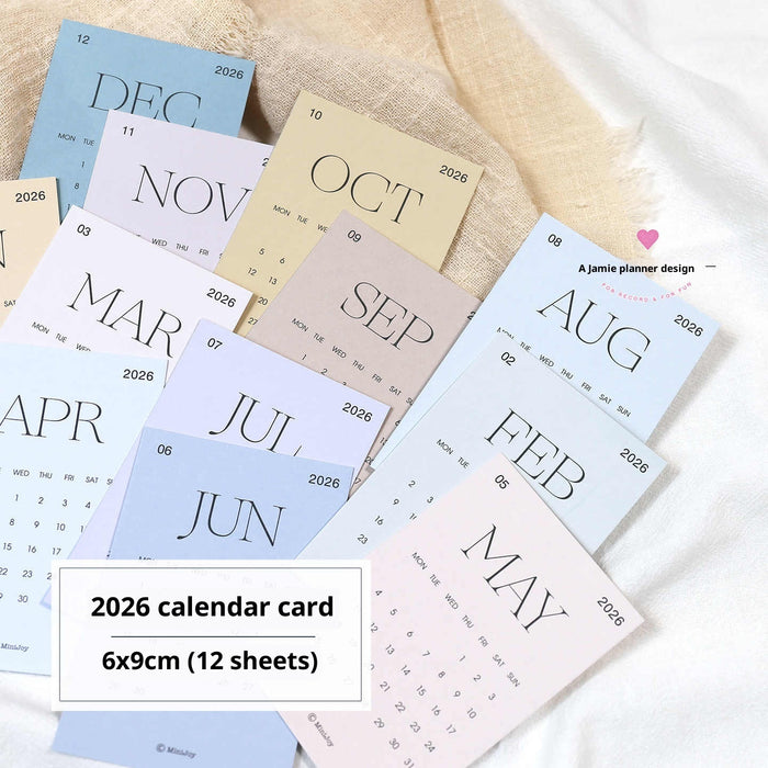 2026 Calendar Cards Calendar Fold