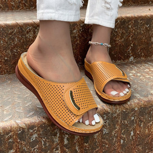 Hollow Velcro Design Sandals