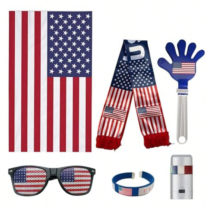 6pcs Set The 2026 American Celebration,USA World Cup Fan Kit,Complete Soccer Cheer Accessories Set