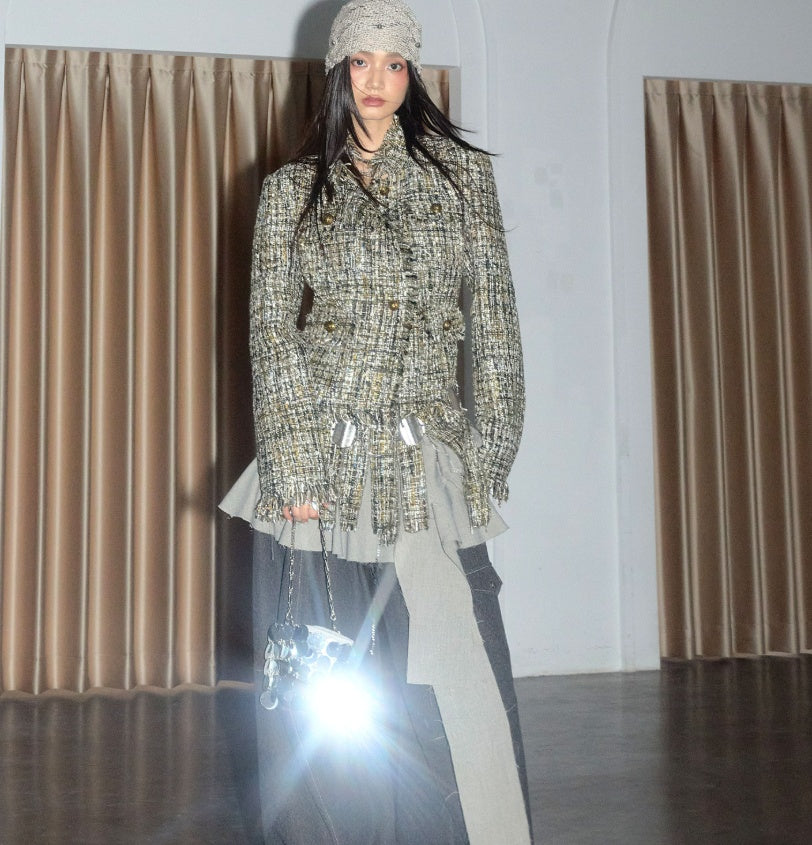 Artists Deconstructed Fringed Raw-edged Chanel-style Jacket