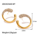Gold-plated White Pearl Stud Earrings