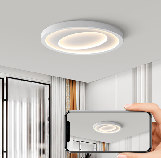 Bedroom LED Ceiling Light | Modern Flush Mount Chandelier — Dimmable Living Room Lamp