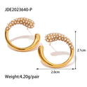 Gold-plated White Pearl Stud Earrings