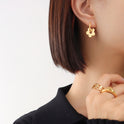 Stainless Steel Flower Earrings