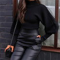 Lantern Sleeve Knitted Pullover Sweaters