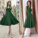 Casual Sleeveless Belt Midi Dress