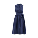 Casual Sleeveless Belt Midi Dress