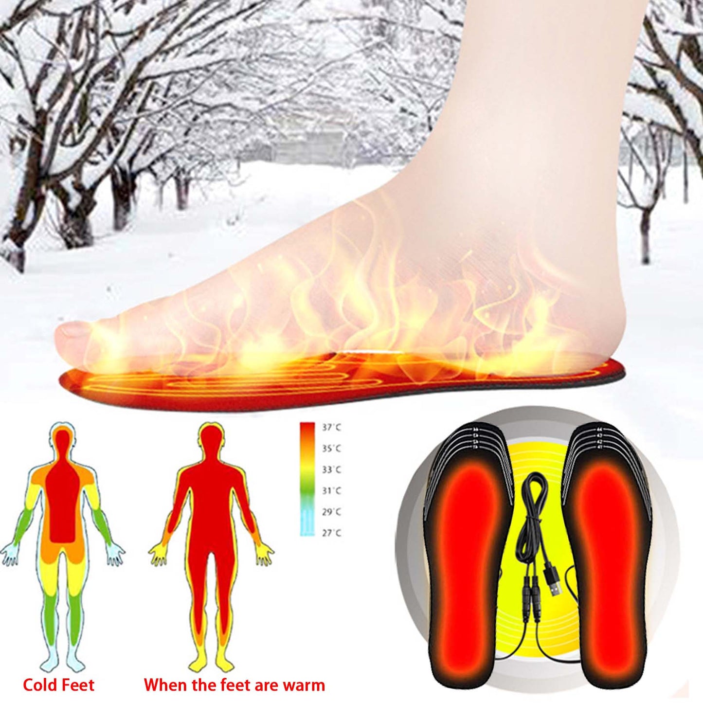 USB Heated Shoes Insoles