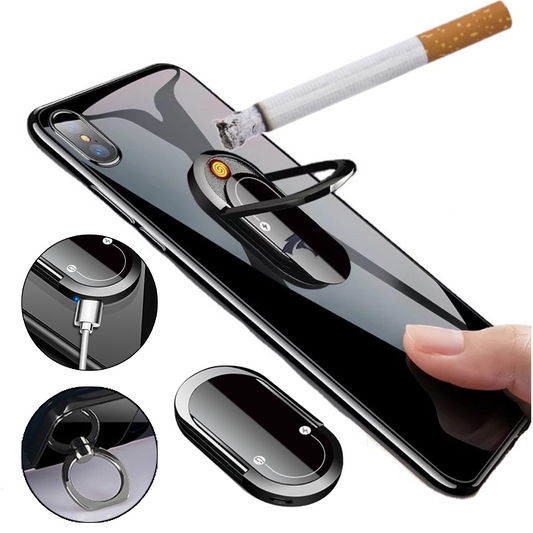 3 In 1  USB Plasma Lighter Mobile Phone Holder